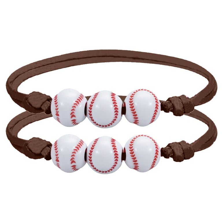 2PCS Softball Bracelet Party Favors Yellow Softball Beads