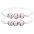 2PCS Softball Bracelet Party Favors Yellow Softball Beads Friendship