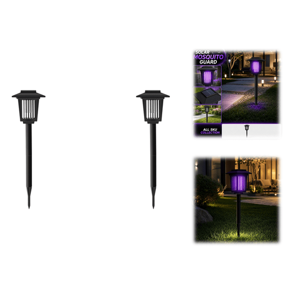 2PCS Solar Bug Zapper, Solar Bug Zapper Mosquito Repellent Fixture, Outdoor Solar Insect Killer with LED Lighting for Backyard and Patio