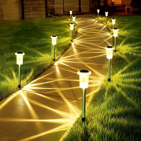 4PCS Slssqhz Solar Outdoor Garden Light Waterproof Pathway LED Decoration Ground Light for Lawn, Garden, Yard, Flag Light, 6 Pcs