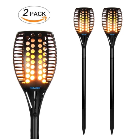 2PCS Solar Pawn Lights LED Flickering Outdoor Lighting Waterproof Garden Patio Pathway Decor