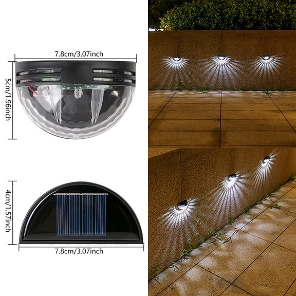 2PCS Solar Wall Lamp Outdoor Patio Garden Yard Balcony Lights Waterproof IP65 Energy Saving Outdoor LED Lighting Fence Deck Stair Pathway Home Backyard Party Decorations Ambient Decor