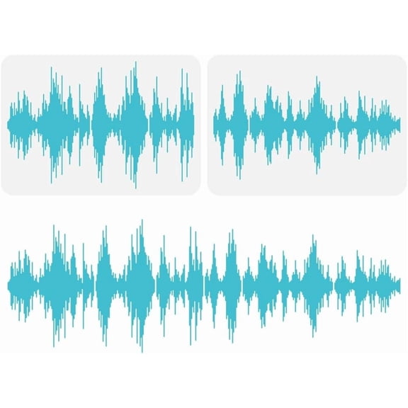 2PCS Sound Wave Painting Stencil - 8.3x11.7in Sonic Line Stencil for Music Signs and Wall Art for DIY