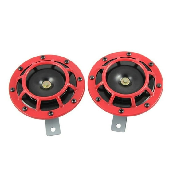 2PCS Speaker Horns HD Red He-lla Super Loud Compact Electric Blast Tone Air Horn 12V 115DB For Motorcycle Car Accessories ,Clear Distortion-Free