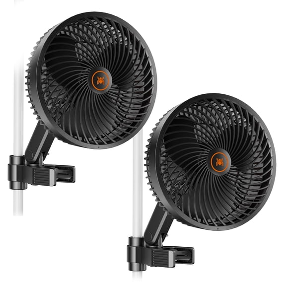 2PCS Spider Farmer 6" Grow Tent Clip Fan EC Motor, 10-Level Speeds Wind Control Wide-Angle Oscillation, Waterproof IP54 for Optimal Plant Airflow