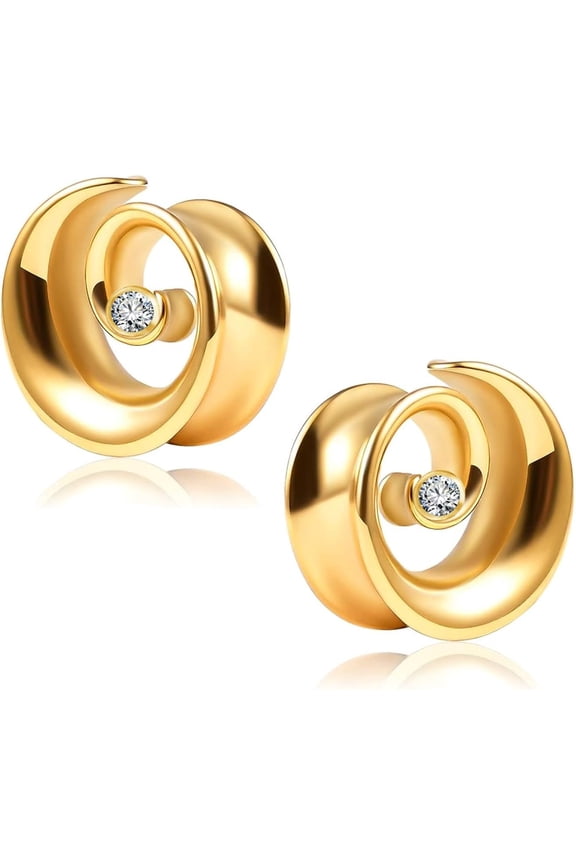 2PCS Spiral Pro Saddle Ear Tunnels Plugs 316 Stainless Steel Ear Gauges Hypoallergenic Earrings Expander Stretcher Piercing Body Jewelry[w457]