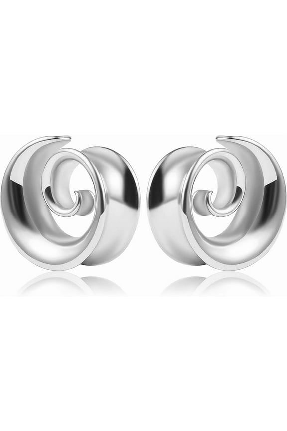 2PCS Spiral Saddle Ear Tunnels Plugs 316 Stainless Steel Ear Gauges Hypoallergenic Earrings Expander Stretcher Piercing Body Jewelry[x456]