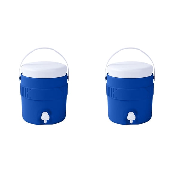 2PCS Sports Drink Dispenser 3.8L Gallon Portable Sports Cooler Water Beverage Dispenser Insulated Cooler Dispenser for Outdoor Activities Fishing Camping (Blue/Red) 22.5X22.5X21.5cm Home Decor