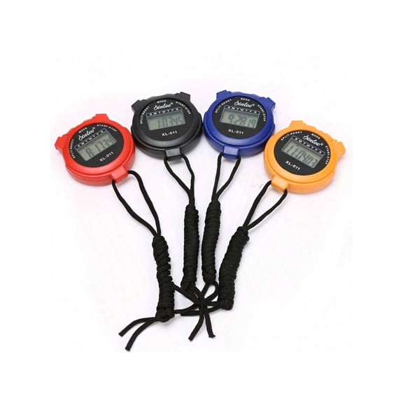 2PCS Sports Stopwatch With Digital Display Referee Timer,Red and Black Ideal For Fitness And Training