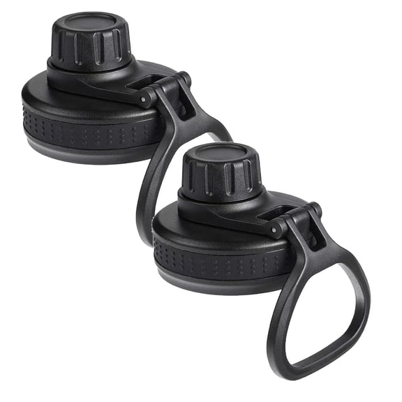 2PCS Spout Lid Replacement, Wide Mouth 12/16/18/22/32/40/64oz Water Bottles Leakproof Sport Cap with Handle Water Bottles Replacement Lid