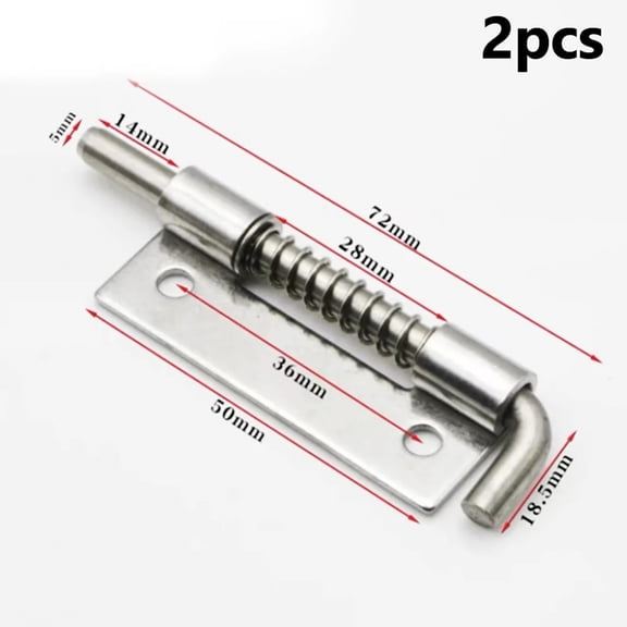 2PCS Spring Loaded Latch Pin 304 Stainless Steel Silver Window Cabinet Hinges Security Door Bolt Latch For Household Hardware