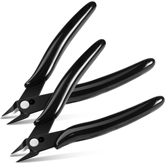 2PCS Spring-loaded Side Cutters Flush Cutters, Diagonal Cutters Precision Side Cutters, Diagonal Cutting Pliers in CRV Steel, Heavy Duty Cutting Pliers for Electrical, Homes