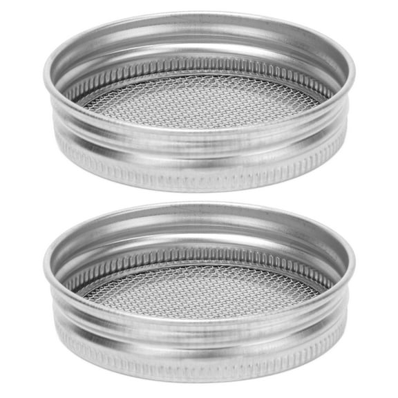 2PCS Sprouting Jar Screen Lid, Stainless Steel Perfect for Germination Accessory, Safe Mesh Filter for Mason Jars Canning Jars for Making Seed Sprouts (70mm)