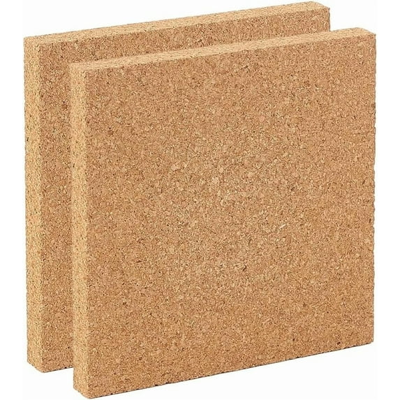 2PCS Square Bulletin Boards 6 x 6 inch Non Self-Adhesive Wood Cork Board 0 6 inch Thick Square Cork Board Cork Tiles for Wall Decoration Party and DIY Crafts Supplies