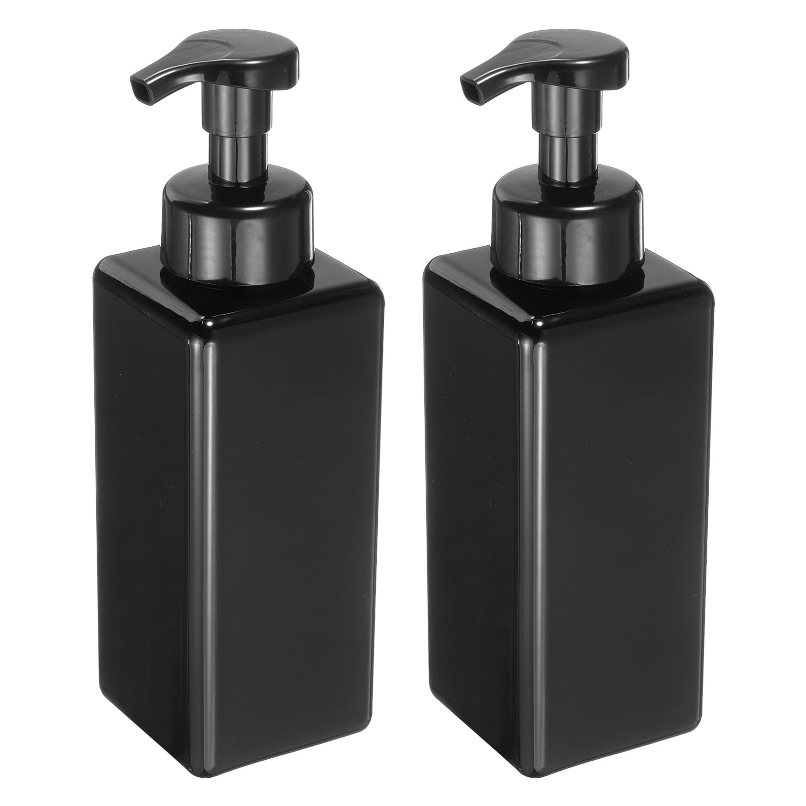 2PCS Square Empty Foam Pump Bottle, 650ml Travel Foam Soap Dispenser with Label for Lash Shampoo(9"Brown)