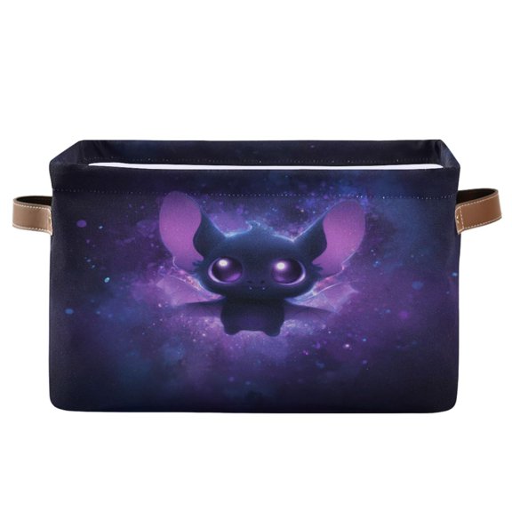 2PCS Square Storage Basket Home Storage Bins Bedroom Storage Basket Closet Storage Fashionable and Durable Cute Bat