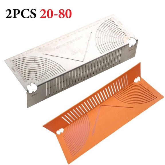 2PCS Square Tube Drawing Ruler 90째 Angle Marking Ruler for 20-65, 20-80, Adjustable Measurement Tool for Woodworking, Construction, and DIY Projects, 2PCS 20-80