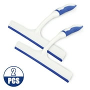 2PCS Squeegees Shower, 10 inches Streak-Free Handheld Squeegee Cleaner, Rubber Window Cleaning Squeegee Wiper Cleaning Tool Fit for Glass, Mirror, Auto Car Windshield, Bathroom, Kitchen