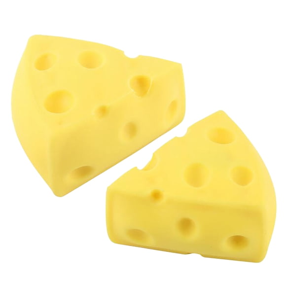 2PCS Squeezable Cheese Slice Desktop Decor, Soft Slow Rebound Pinch Fidget Toy Table Ornament for Home & Office Decoration Gifts