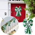 thumbnail image 1 of 2PCS St Patricks Day Bow for Wreath Decorations,18in Large White Green Glitter Shamrock Bowknot Irish Holiday Crafts Bows for Tree Topper Front Door Outdoor Outside, 1 of 7