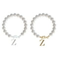 2PCS Stainless Steel 26 Letters Charm 26 Initial Cup Accessories Pearl