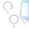 2PCS Stainless Steel 26 Letters Charm 26 Initial Cup Accessories Pearl