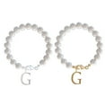 2PCS Stainless Steel 26 Letters Charm 26 Initial Cup Accessories Pearl