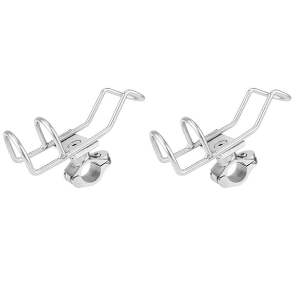 2PCS Stainless Steel 316 Fishing Rod Rack Holder Pole Bracket Support Clamp on Rail Mount 32mm Boat Accessories