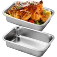 thumbnail image 1 of 2PCS Stainless Steel Baking Pans - 9x13 Inch Rectangle Lasagna Pan Set - Deep Dish, Stackable - For Lasagna, Casserole, Brownies, Cookies - Oven Safe, 1 of 4