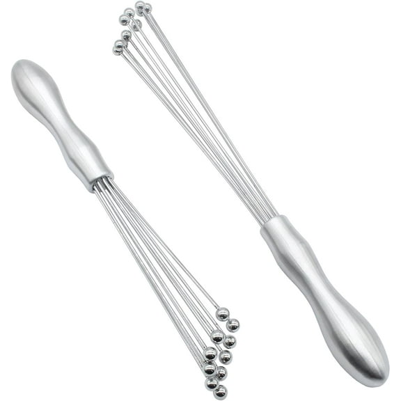 2PCS Stainless Steel Ball Whisk, 10 Inch & 12 Inch Wire Egg Whisk, Manual Egg Beaters Mixer Whisk for Cooking Cream Sauces Blending Stirring
