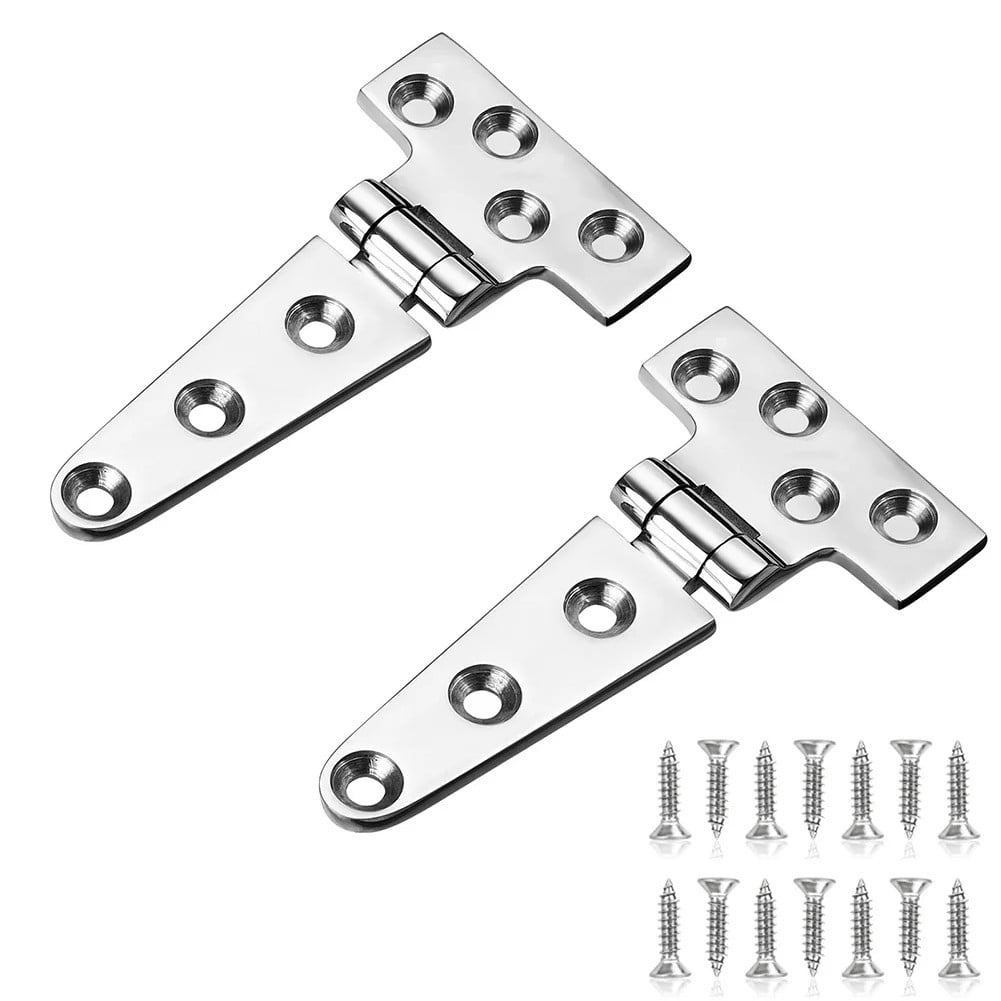 2PCS Stainless Steel Boat Hinges T Hinges 4inches Heavy Duty 316