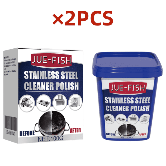 2PCS Stainless Steel Clean Wax,Magical Nano-Technology Stainless Steel Cleaning Paste,Stainless Steel Pot Cleaner,Magic Stainless Steel Cleaner,Cleaner and Polish for Appliances Pots and Pans