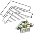 thumbnail image 1 of 2PCS Stainless Steel Corner Sink Shelf Dish Rack Triangular Open Wire Sink Corner Caddy For Sponges Soap Scrub Brushes Kitchen Organizer Maximize Sink Corner Space Tool Free Installation, 1 of 7