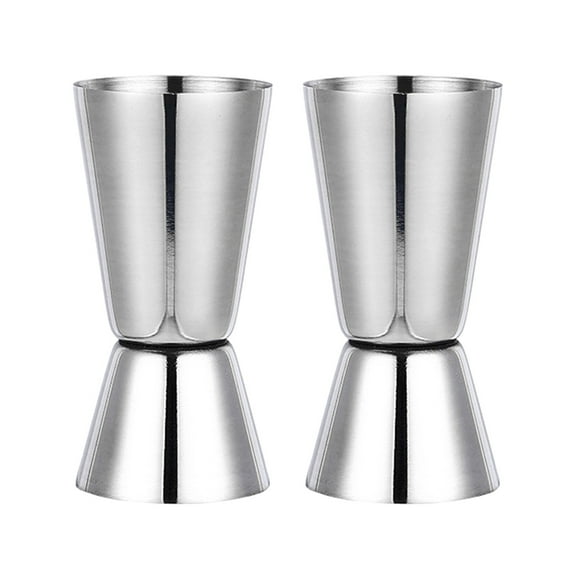 2PCS Stainless Steel Double-Head Measuring Cup,Cocktail and Wine Measuring Device,Layered Measuring Cup for Restaurant,Bar - style:style2