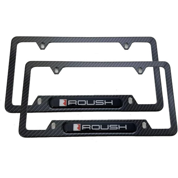 2PCS Stainless Steel License Plate Frame Cover Holder for Roush Carbon Fiber Sport