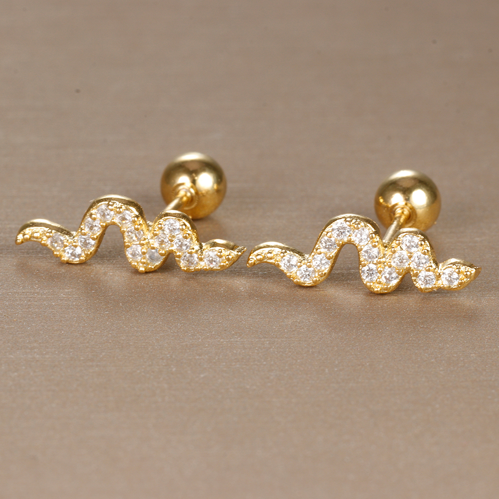 2PCS Stainless Steel Minimal Crystal Small Stud Earrings For Women Tiny