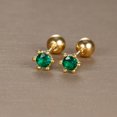 2PCS Stainless Steel Minimal Crystal Small Stud Earrings For Women Tiny