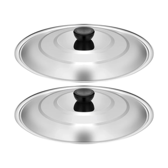 2PCS Stainless Steel Pot Lid With Knob, 12" Pot Lid, Cast Iron Skillet Lid, Cooking Pot Pan Frying Pan Cover, Kitchen Cookware Accessories, Dishwasher Safe