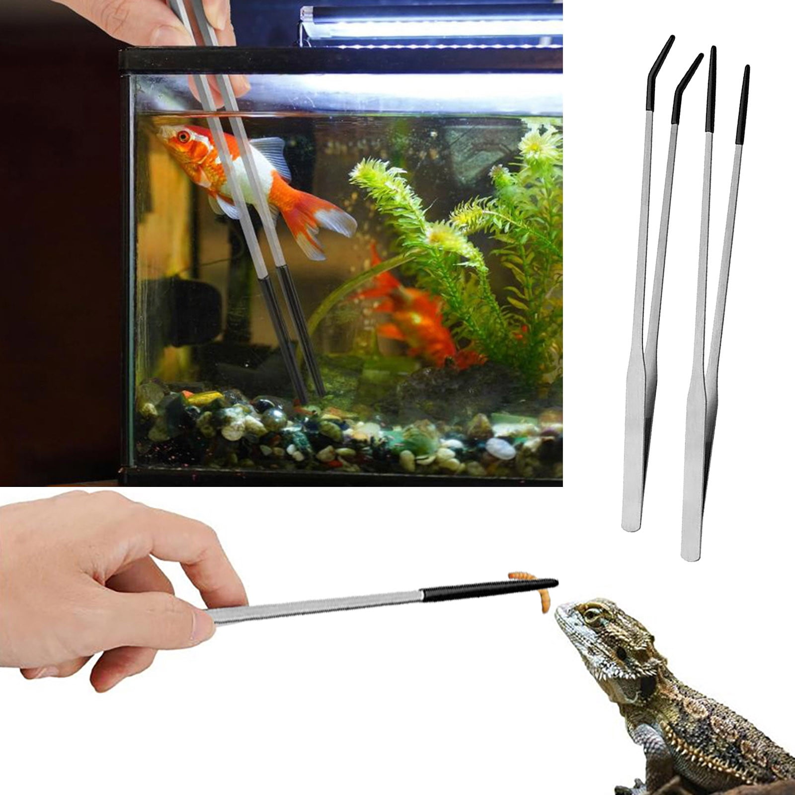 Snake Tank Accessories 2-Pack Reptile Feeding Tongs (10