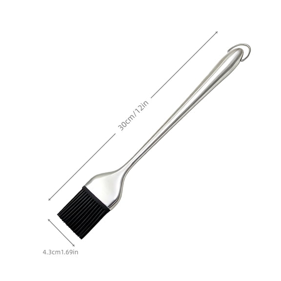 2PCS Stainless Steel & Silicone Heavy-Duty Basting Brush | Ergonomic Handle, Non-Stick, Heat-Resistant | for Grilling, Baking, BBQ, Pancakes, Waffles, Camping,