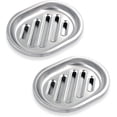 thumbnail image 1 of 2PCS Stainless Steel Soap Dish, Brushed Metal Soap Holder with Draining Tray for Bathroom Shower, 1 of 6
