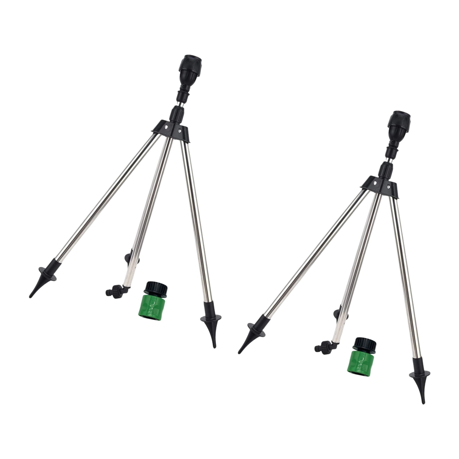 2PCS Stainless Steel Tripod Telescopic Support Automatic Rotating Sprinkler 360 Degree Rotary Garden Automatic Irrigation
