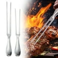 thumbnail image 1 of 2PCS Stainless Steel U-Shaped Meat Carving Forks for Roasts BBQ Steaks Dual Prong Carving Fork Set with Ergonomic Handles Dishwasher Safe, 1 of 9