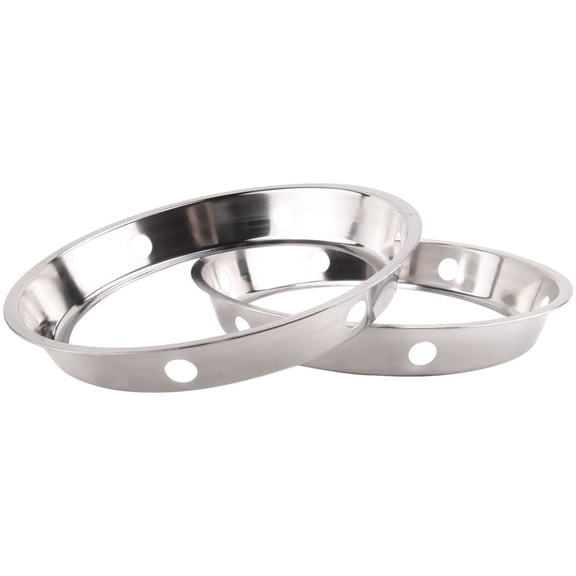 2PCS Stainless Steel Wok Ring Metallic Round Bottom Wok Rack 10.43X11.8Inch Universal Size Inch for Stove Fry Pans