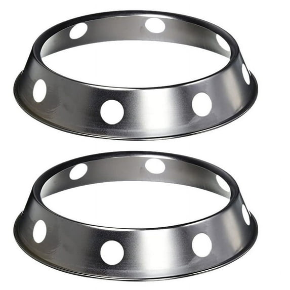 2PCS Stainless Steel Wok Ring Metallic Round Bottom Wok Rack 10.43X11.8Inch Universal Size Inch for Stove Fry Pans