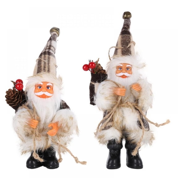 2PCS Standing Santa Claus Christmas Figurine Figure Decoration