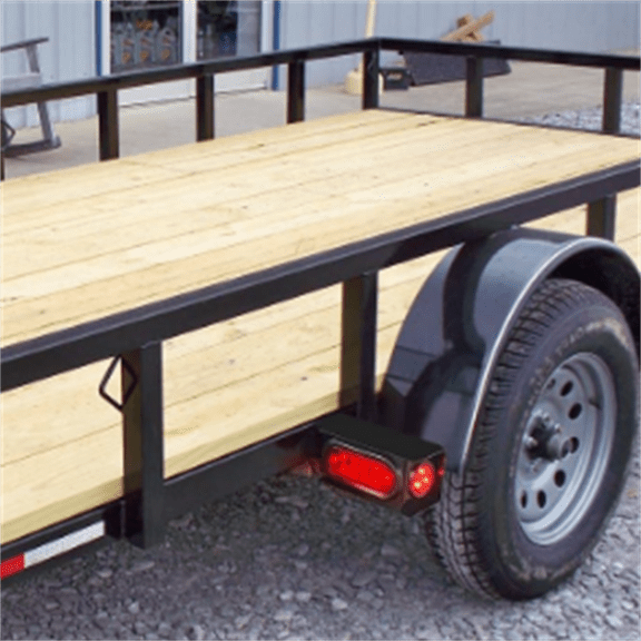 2PCS Steel Trailer Light Boxes Housing Kit w/6Inch Oval Red LED Trailer Tail Lights 2 Inch Round Red LED Side Marker Lights w/Grommet Plugs Wire connectors