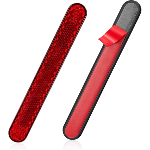 2PCS Stick-on Motorcycle Reflectors, Red Warning Reflectors