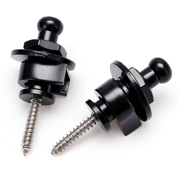 2PCS Strap Lock Security Lock End Button Guitar Straps Belt buckle for guitar,black