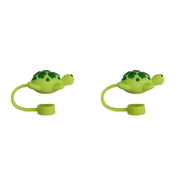 2PCS Straw Cover Cap, Silicone Sea Animal Straw Topper, 10mm 0.4in Dust-Proof Reusable Straws Tips Lids(B)